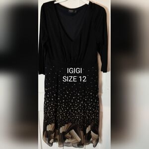 IGIGI MADE IN THE USA BLACK/GOLD DRESS